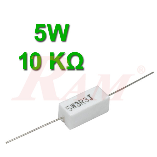 Ceramic Power Resistor 5W / 10KΩ  مقاومة سيراميك حراري 5 واط