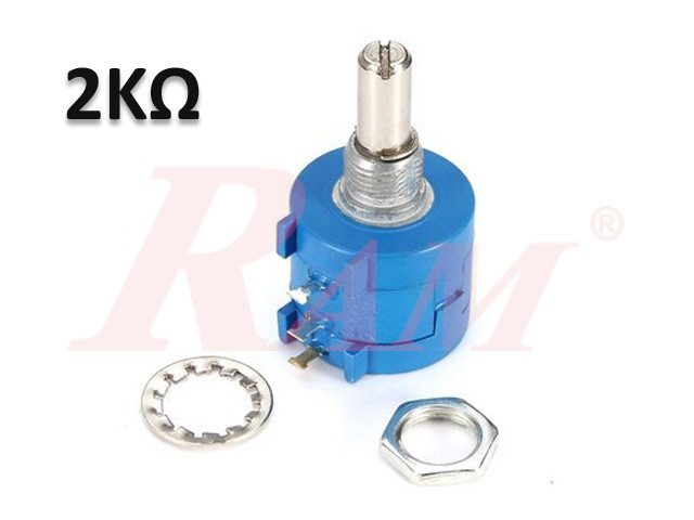 POT3590S - 2KΩ (202L) Rotary Wirewound Precision Potentiometer 10 Turns
