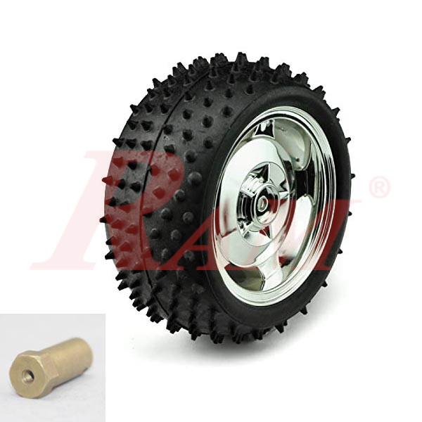 Robot Tires 85x38mm + Metal Coupler - Off Road (1 Wheel)