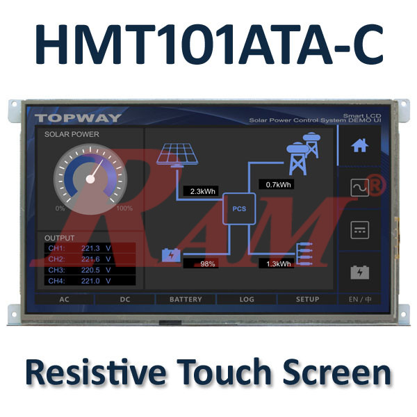 HMT101ATA-C Smart TFT LCD Module – 10.1" Resistive Touch Display - TOPWAY بدون فريم