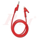 4mm Banana Plug Silicone Wire 15A to Crocodile Alligator Clip Test Probe Cable - Red