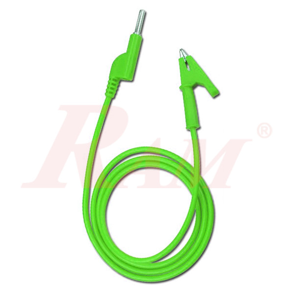 4mm Banana Plug Silicone Wire 15A to Crocodile Alligator Clip Test Probe Cable - Green