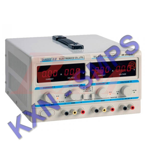 KXN305D-II Switching Triple Output DC Programmable Power Supply 0~30V 0~5A باور صبلاي معملي الكتروني متغير بالحماية 2 مخرج من 0 الي 30 فولت و من 0 الى 5 امبير + 1 مخرج ثابت 5 فولت 3 امبير