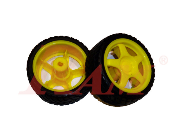 Robot Wheels 65x26mm For Mini DC Gearbox Yellow Motors (2 Tires) RW002