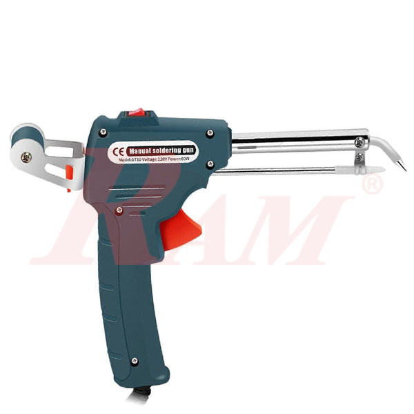 GT10-60W Soldering Iron Gun Shape With Solder Wire Feeding ماكوة لحام شكل مسدس بتغذية قصدير بقدرة 60 وات