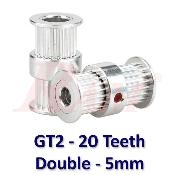 GT2 Double Head 20 Teeth Bore 5mm Timing Aluminum Pulley