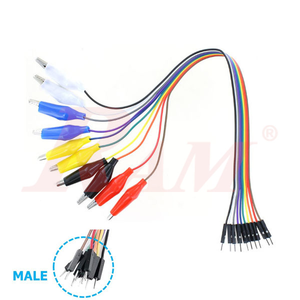 PH71 - 10pin Male Head to Crocodile Alligator Clip 30cm Long