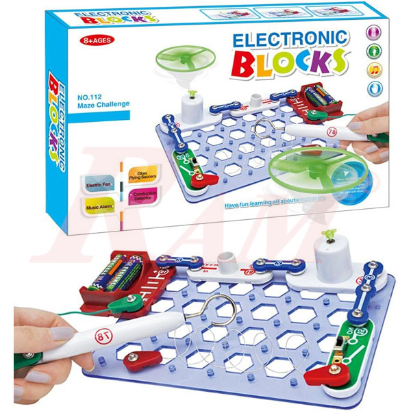 Kids Electric Circuit Kit NO.112 - 16 Parts Maze Challenge UFO DIY STEM Toys Educational Electronics for Learning
