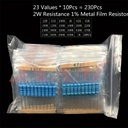 Kit Resistor 2W - 230 Metal Film Resistor 2W Tolerance 1% كيس مقومات قيم مشكلة مشهورة نصف واط دقة عالية 1%