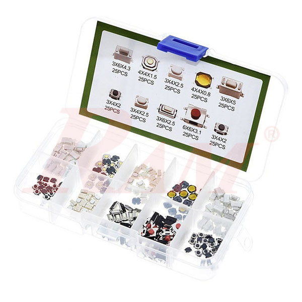 Box of 250pcs Tack Button Switch Kit
