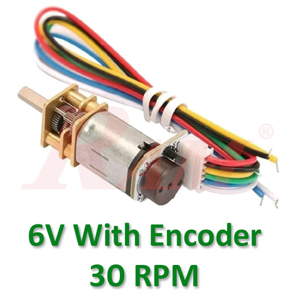 Micro Metal (With Encoder) 6V DC Geared Motor 30 rpm (GA12-N20)