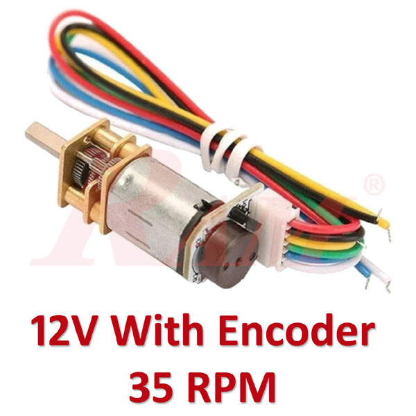 Micro Metal (With Encoder) 12V DC Geared Motor 35 rpm (GA12-N20)