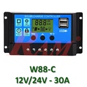 W88-C PWM Solar Charge Controller 12V/24V 30A