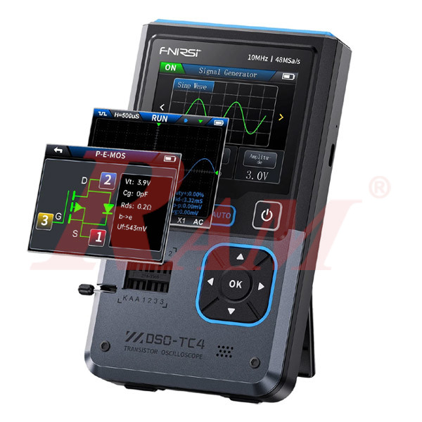 FNIRSI® DSO-TC4 (3-IN-1) 10MHz 48MSa/s Digital Oscilloscope Transistor Tester Signal Generator