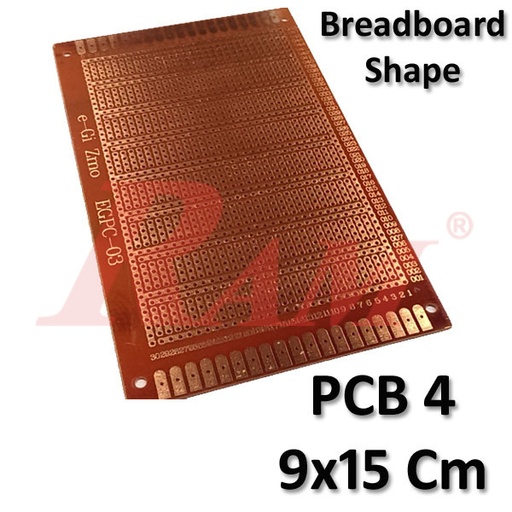 [PCB4.BB.MID] PCB 15x9 cm2 Bread Board Shape - Dots Holes (SKU#PCB4)