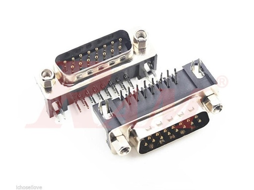 [DB12.PCB.DB15.MALE] D-SUB DB15 Male Right Angle PCB Mount (SKU#DB12)