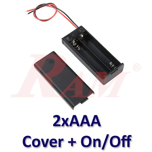 [BATTERY.CASE.2XAAA.ONOFF] Battery Case 2xAAA + On/Off Switch