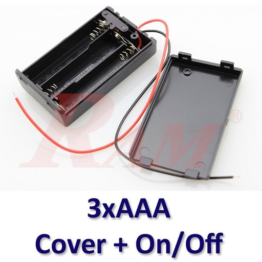[BATTERY.CASE.3XAAA.ONOFF] Battery Case 3xAAA + On/Off Switch