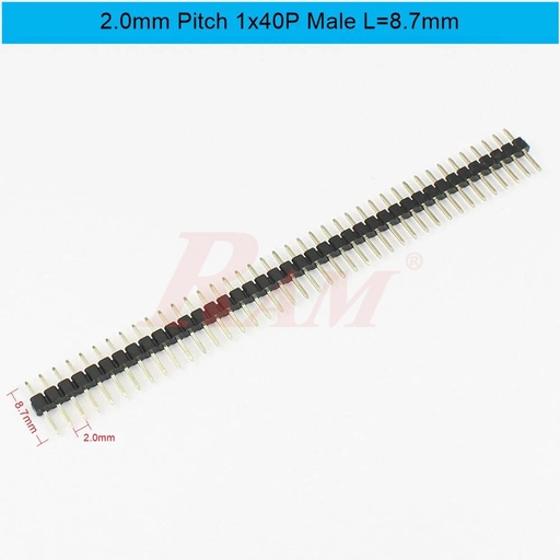 [PH30.1X40.M.2MIL] PH30 - Pin Header Male 1x40 Straight 2mm