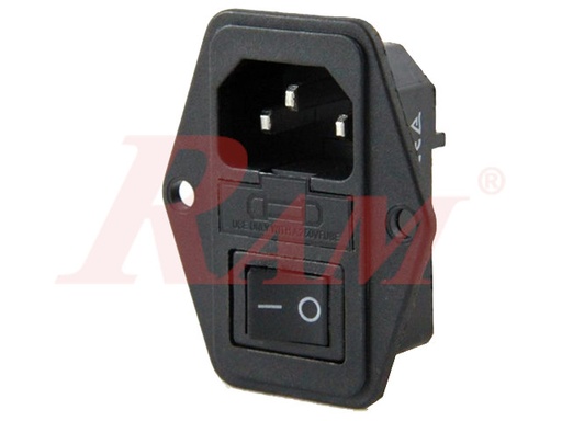 [AC.SOCKET.FUSED.SWITCH] AC Power Connector With On/Off Switch & Fuse Compartment