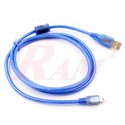 [USB.CABLE.MINI] USB Mini Cable Shielded 1.4m كابل يو اس بي ميني شيلد عالي الجودة  - طول 1.4 م