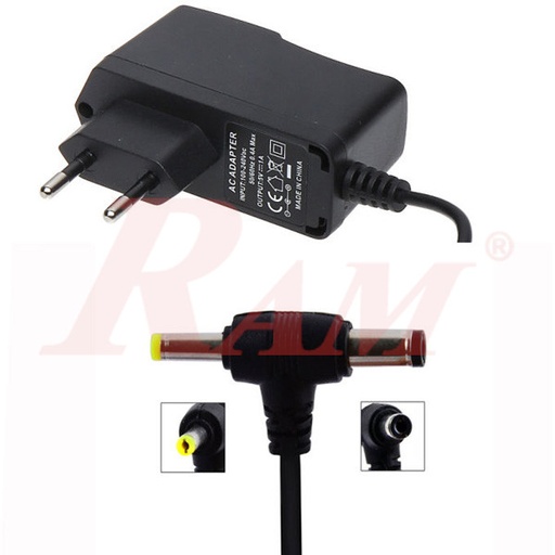 [ADAPTER.FIXED.3.3V.1A] Wall Power Adapter 3Vdc 1A - Dual Size Jack Output