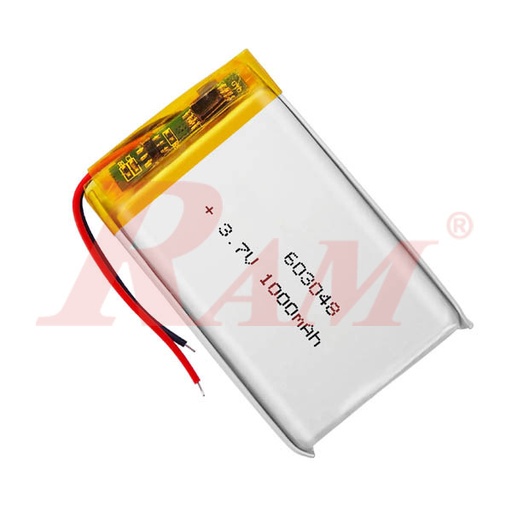 [BT.603048P.1000MAH] Polymer Li-Ion 3.7V 1000mAh Single Cell Battery خلية بطارية قابلة للشحن ليثيوم