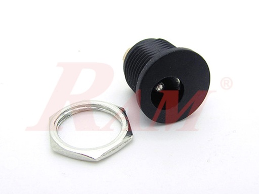 [DC.SOKET.NUT.PLASTIC] DC Power Socket Chassis Mount 2.1mm - Plastic مدخل باور ادابتور - بلاستيك تثبيت على شاسية