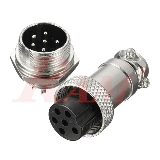 [GX12.6PIN] GX12-6 Pole Metal Male Female Panel Chassis Connector