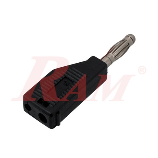 [AD88.BLACK] Stackable Banana Male Plug 4 mm - Black Color (AD88)