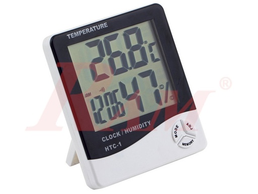 [HTC.1] HTC-1 Digital Room Thermometer with Humidity Indicator & Clock ترمومتر رقمي لقياس درجة حرارة الغرفة مع مؤشر رطوبة وساعة