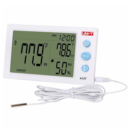 [AVO.A12T.UNIT] A12T Temperature Humidity Meter With Prob جهاز قياس الحرارة و والرطوبة مكتبي مع بروب خارجي