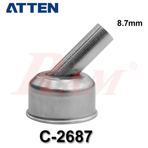 [ATTEN.NOZ.C2687] ATTEN® C-2687 Bent 45° Hot Air Nozzle for Soldering Stations سن بوز كاوية هوت اير 45 درجة