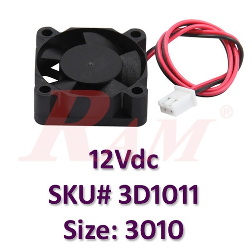 [KIT.3D.1011] Cooling Fan 12Vdc 3010 Size 30x30x10mm (SKU#3D1011)