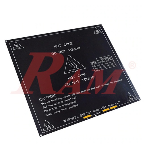 [KIT.3D.1012] 3D Printer Heatbed MK3 12/24V Aluminum PCB Plate 3mm (SKU#3D1012)