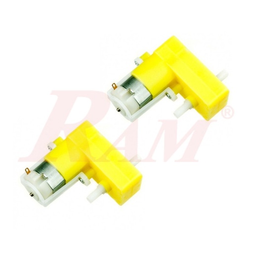 [RO.MOTOR.90.L] Mini 90° DC Gearbox Motors Pair (2 Motors) With Back Shaft
