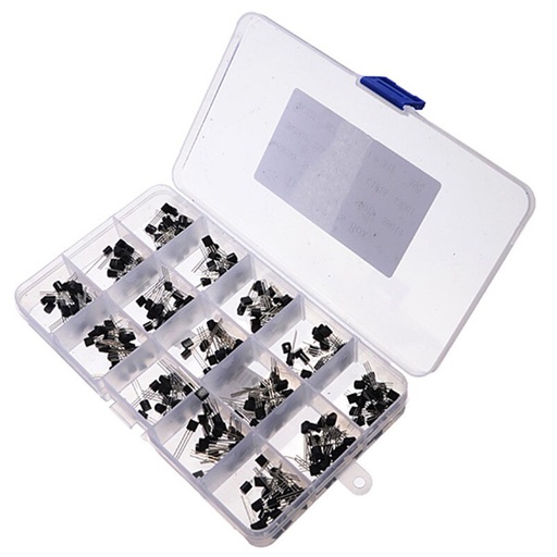 [KIT.E49.TRANSISTOR] Box of 300pcs 15 Values Transistors TO-92 (SKU#E49)