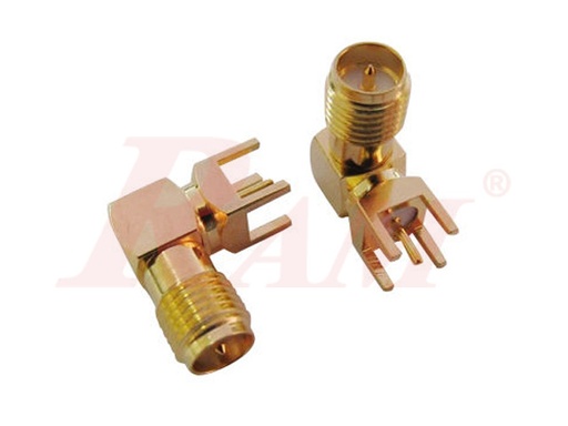 [SMA.PCB.90.MALE] SMA Male Connector 90° - Angled for PCB