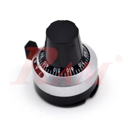 [POT.3590S.NOP] POT3590S - 6.35mm Potentiometer Precise Dial Knob lockable Hat