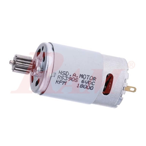 [DC.RS390.6VDC] DC Motor 6V 18000 rpm - Model RS390 Motor (High Speed Motor) ماتور بترس معدن 6 فولت 18000 لفة/د