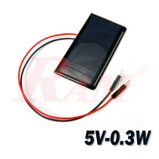 [SC.5V.68X36.PH.MALE] Mini Solar Panel 0.3 Watt 5V/60mA