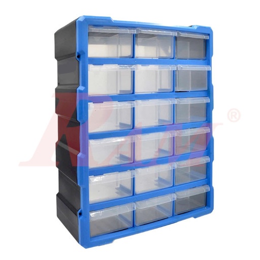 [BOX.SG005] 18 Clear Plastic Drawer Set