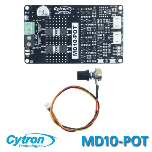 [MD10POT.CYTRON] MD10-POT Cytron 10Amp 7V-30V Potentiometer & Switch Control DC Motor Driver (1 Channel)
