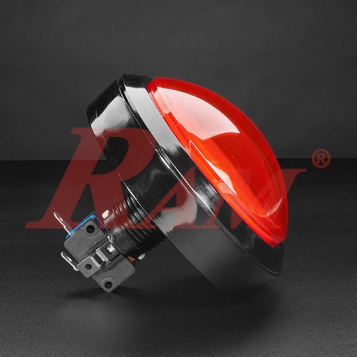 [PB.ARCADE.100MM.12V.R] Arcade Style 100mm Big Round Push Button With Red LED Light - Massive Arcade Button with LED