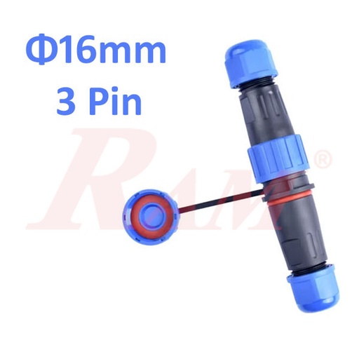 [LD16.3PIN] LD16-Docking IP67 - 3pin  Waterproof Dustproof Connector - Water Depth 1m
