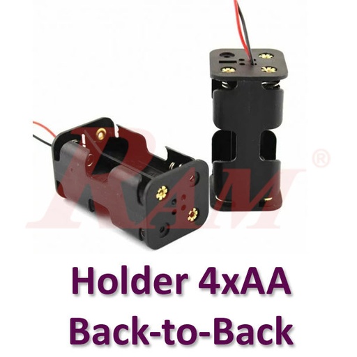 [BATTERY.HOLDER.4XAA.BACK] Battery Holder 4xAA Without Cover - Back to Back