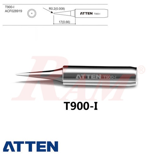 [TIP.HOT.ATTEN.T900I] ATTEN® TIP T900-I Lead-Free Soldering Iron Tip سن ابرة عدل