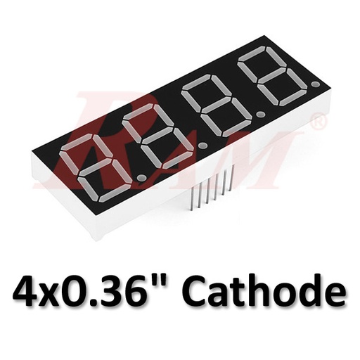 [7SEG0.36X4.CATHODE] 7 Segment (4x1) 0.36" Common Cathode