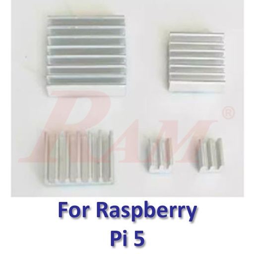 [HS.P5.WHITE] Heatsink Cooling Set for Raspberry Pi 5B Board - White