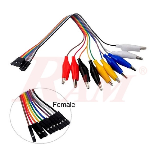 [PH70.F.CRO.30CM] PH70 - 10pin Female Head to Crocodile Alligator Clip 30cm Long